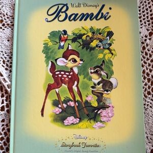 Disney Bambi Storybook with Green and Yellow Cover